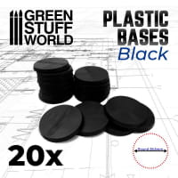 Hollow Black Plastic Bases - Round 28,5mm