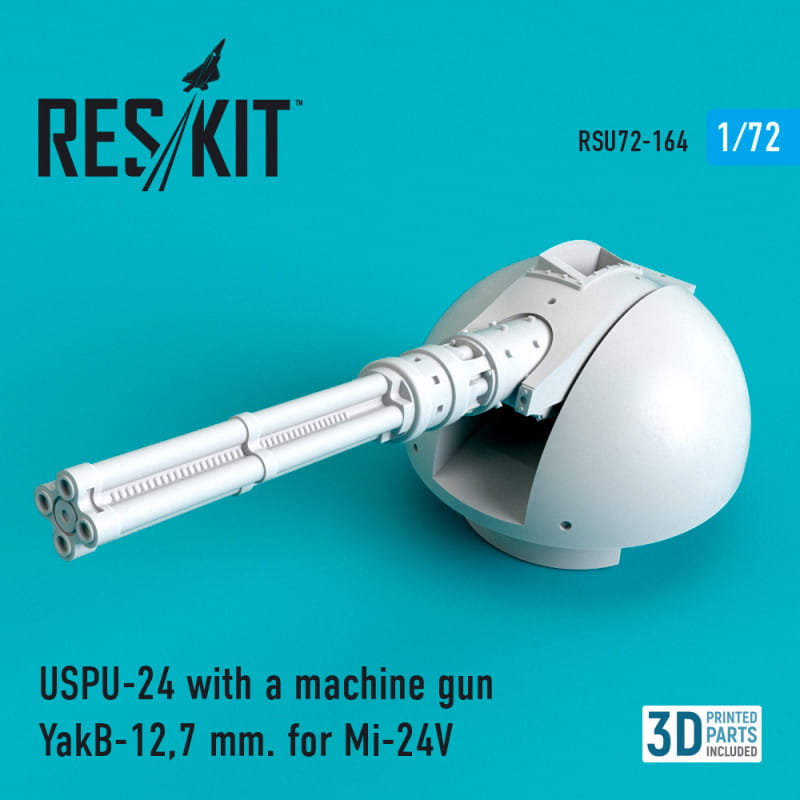 Reskit RSU72-0165 1/72 GSh-23L cannon with NPPU-23 for Mi-24VP for aircraft 