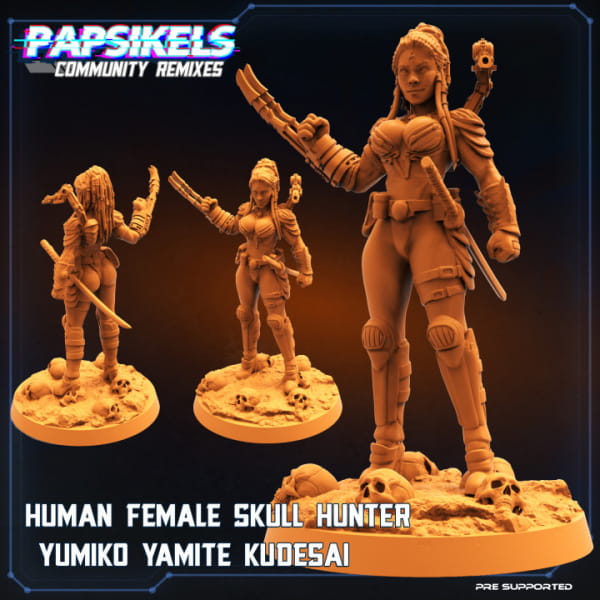 Human Female Skull Hunter Yumiko unmasked