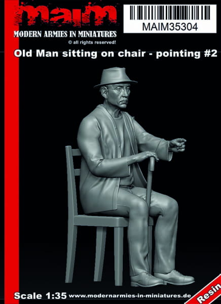 Old Man sitting on chair - pointing #2 / 1:35