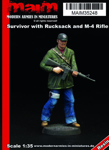 Survivor with Rucksack and M-4 Rifle / 1:35