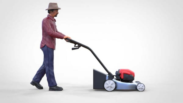 Guy with lawnmower